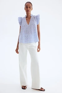 Ruffle-Trimmed Blouse