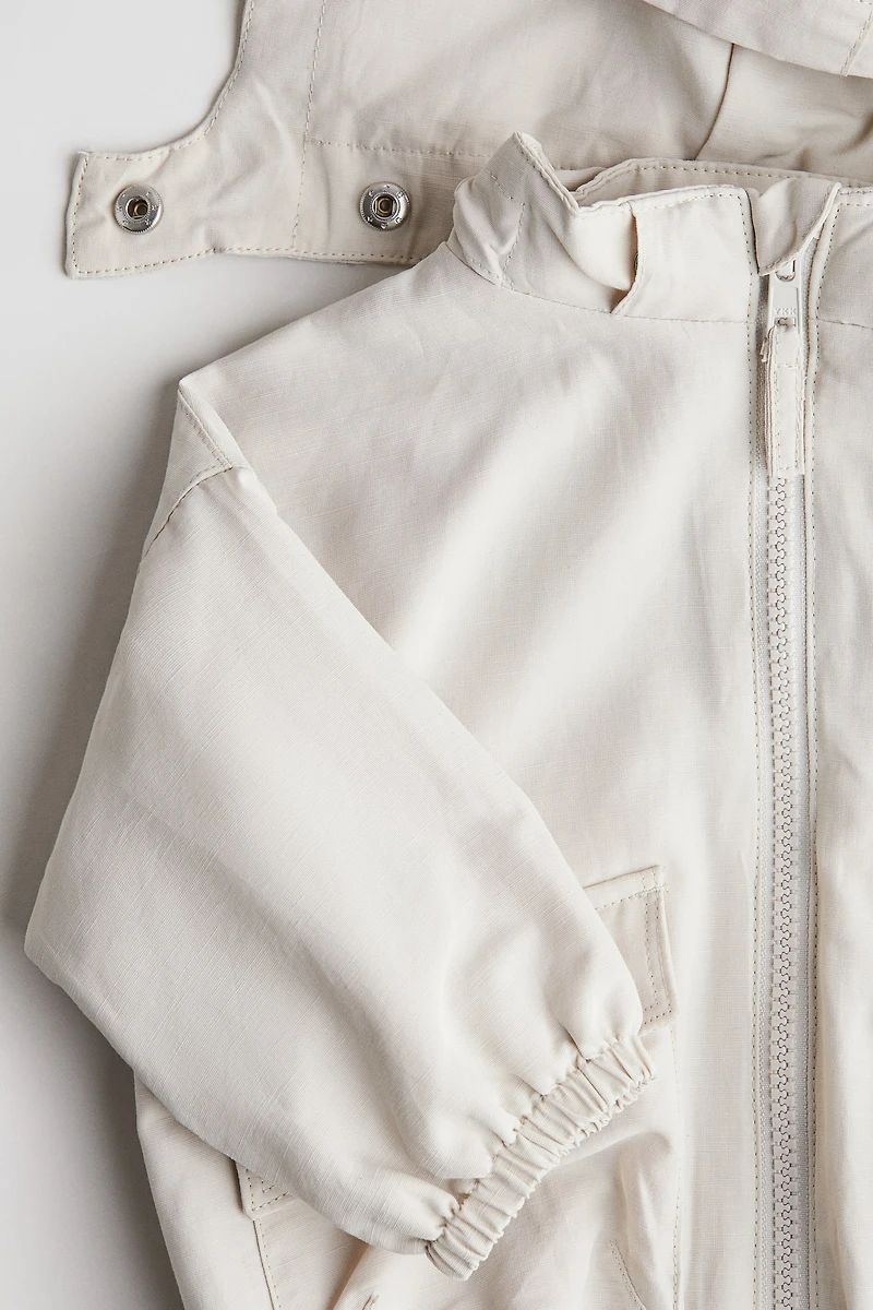 Oversized Linen-Blend Windbreaker