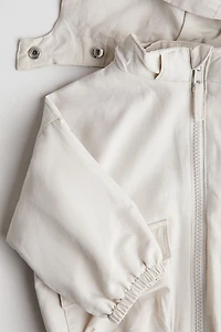 Oversized Linen-Blend Windbreaker