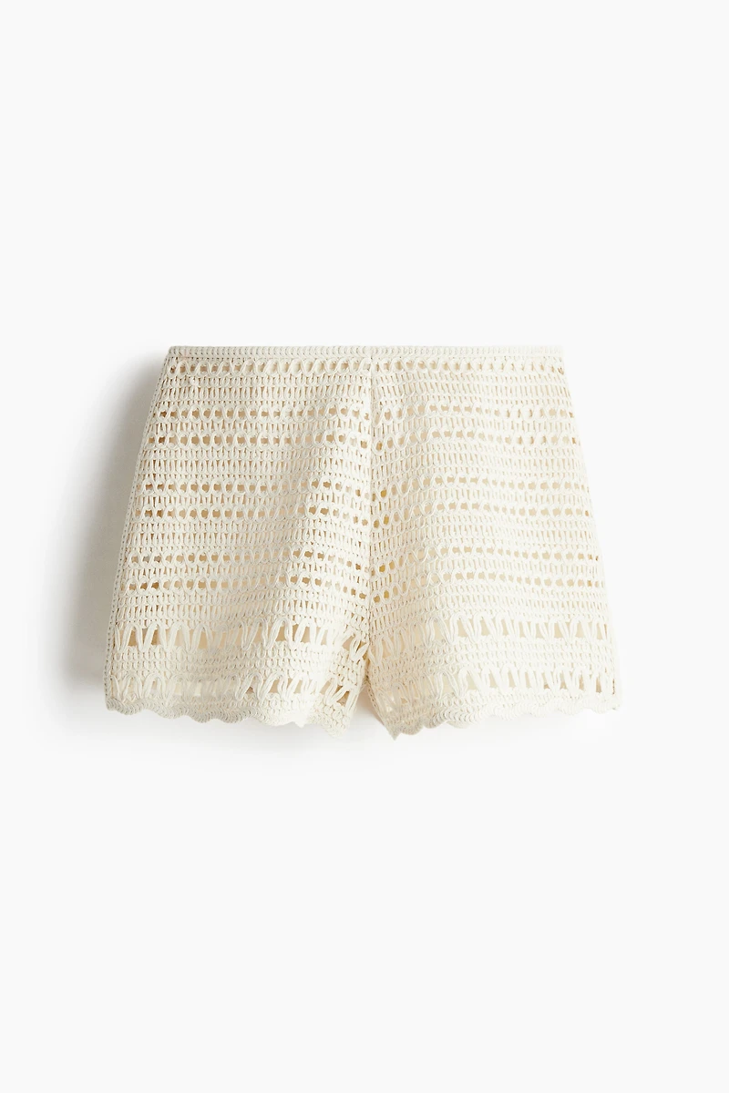 Crochet-Look Mini Shorts