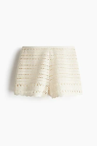 Crochet-Look Mini Shorts