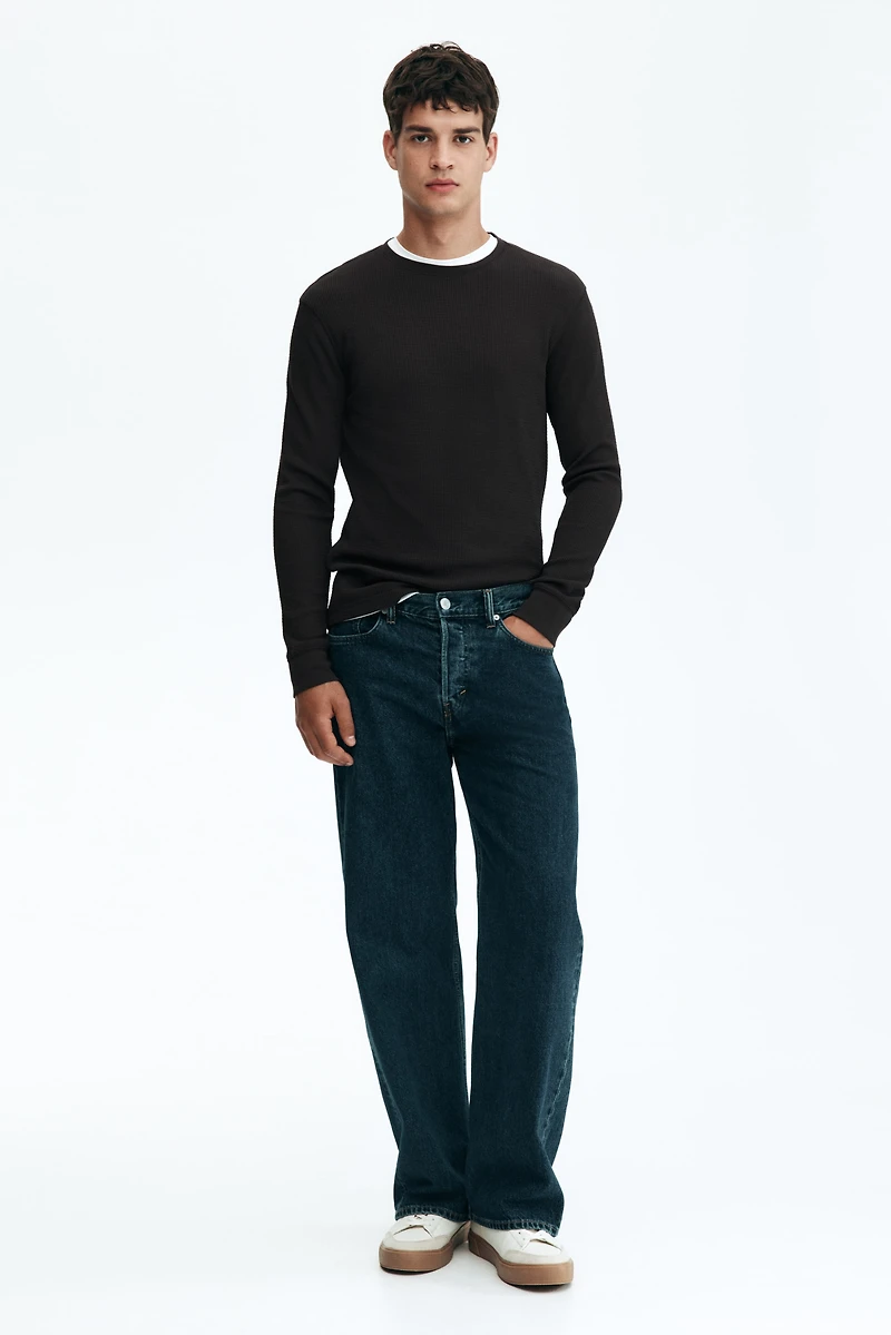 Slim Fit Waffled Jersey Shirt