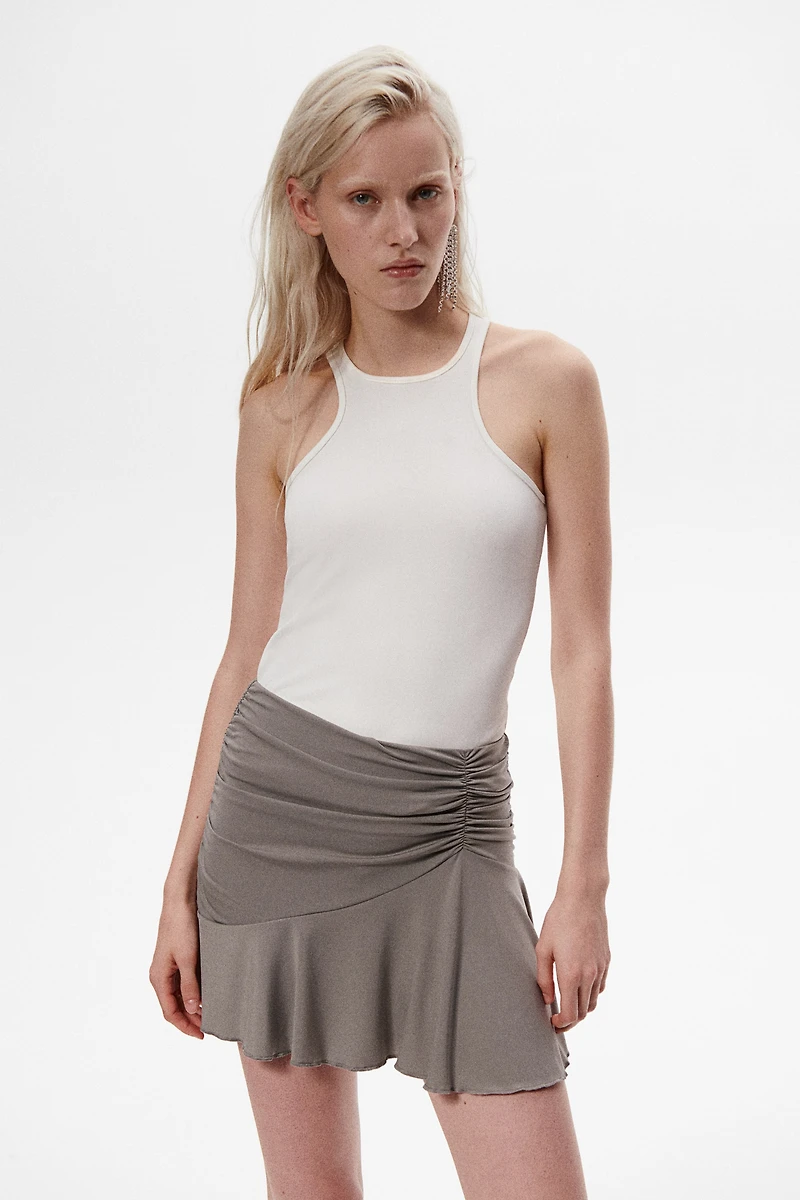 Gathered Mini Skirt