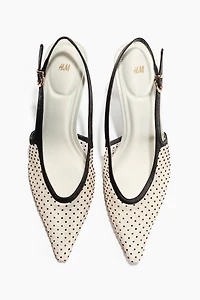 Heeled Mesh Slingbacks