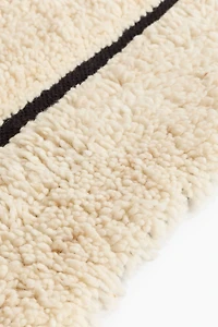 Large Fringed Wool-Blend Rug