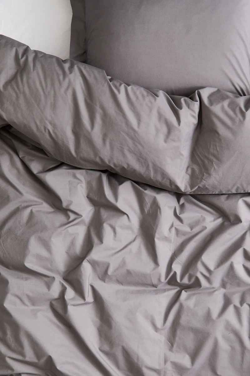 Twin Cotton Percale Duvet Cover Set