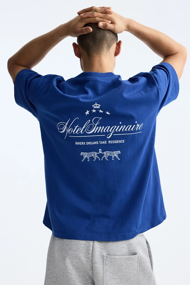 T-shirt imprimé décontracté en coton
