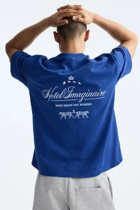 T-shirt imprimé décontracté en coton