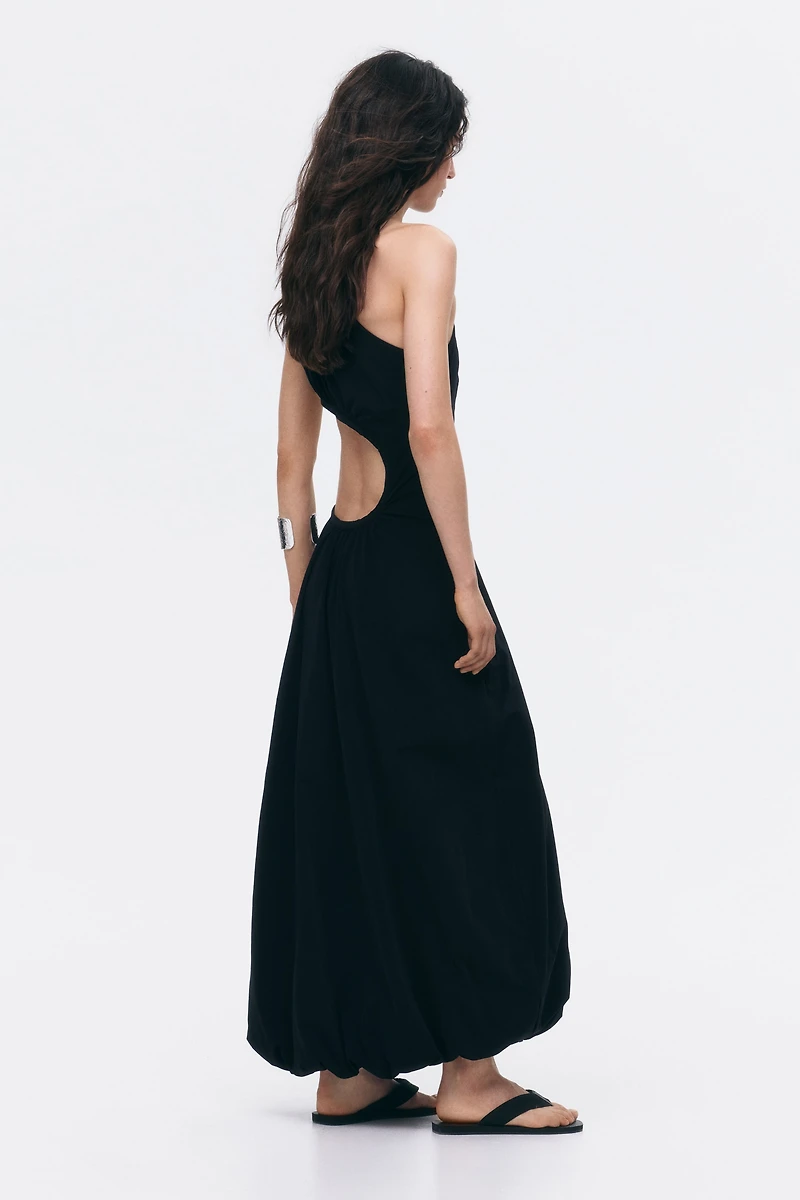 Bubble-Hem Dress with Cutout