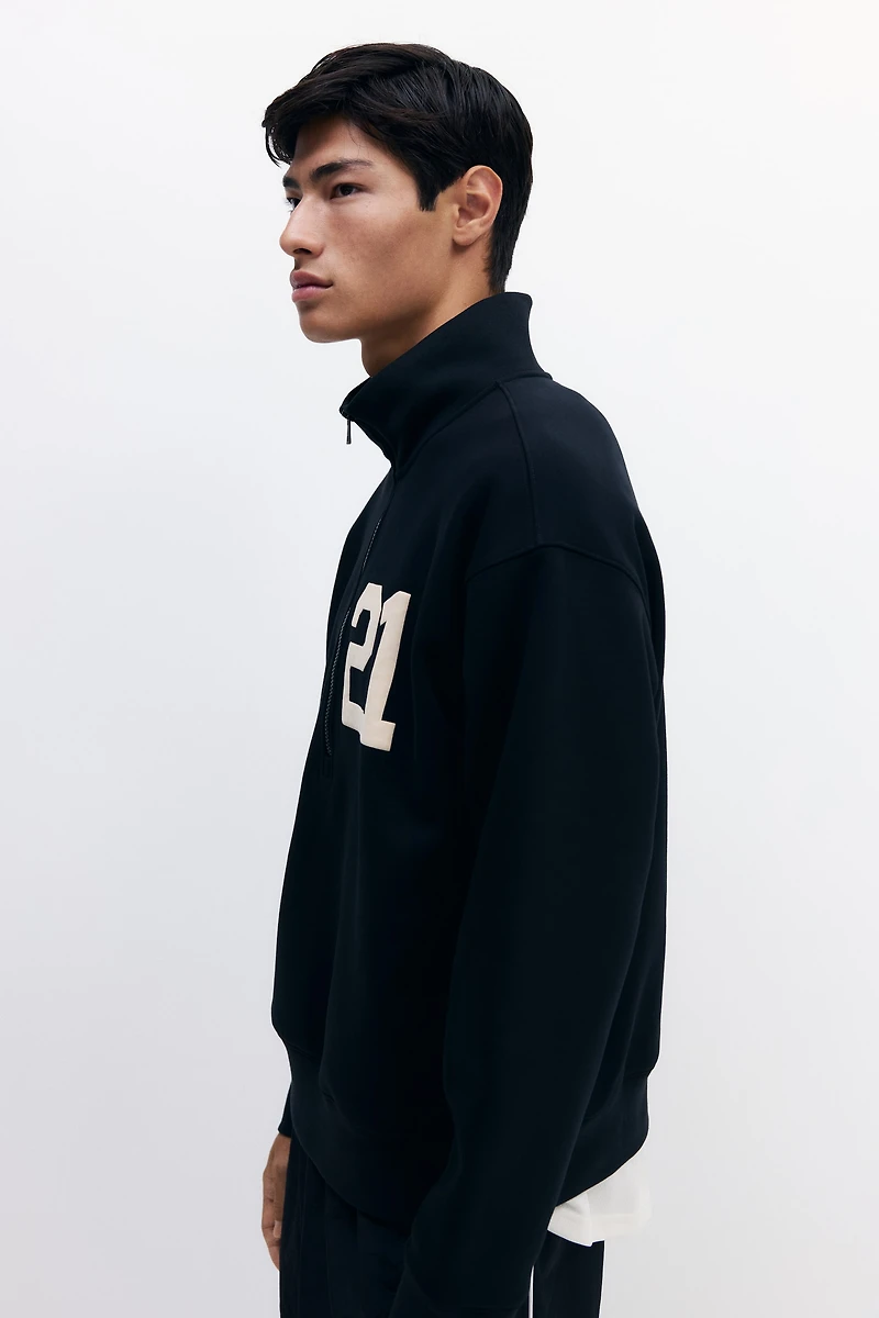 Loose-Fit Half-Zip Sweatshirt