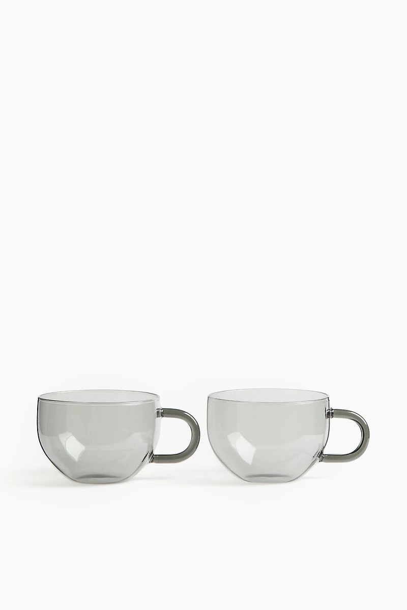 Lot de 2 tasses en verre