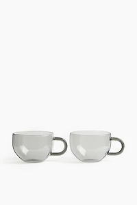 Lot de 2 tasses en verre