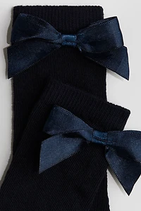Bow-detail Knee Socks