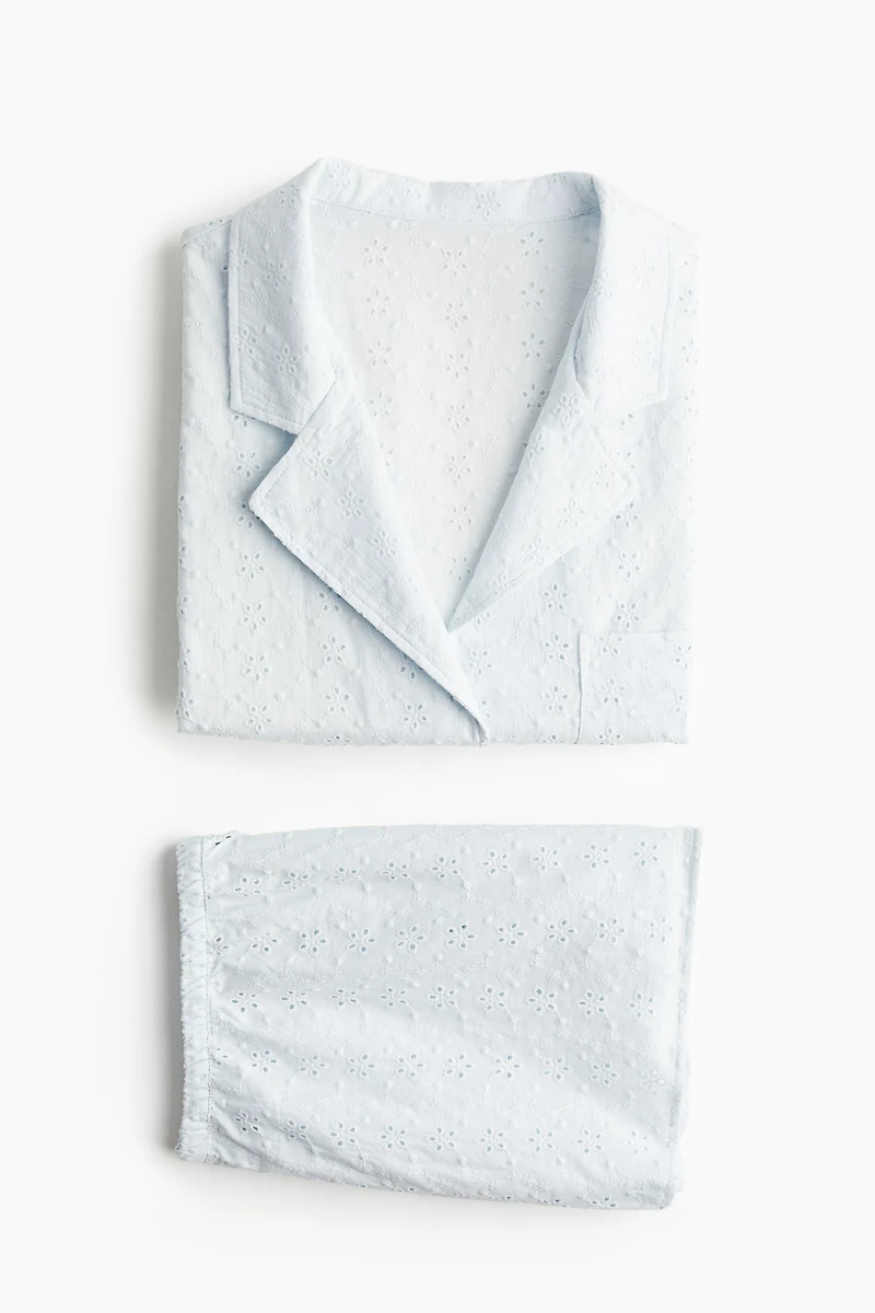 Pajamas with Eyelet Embroidery