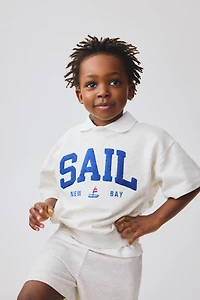 2-Piece Sweatshirt and Shorts Set with Motif