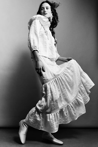 Jupe maxi avec dentelle