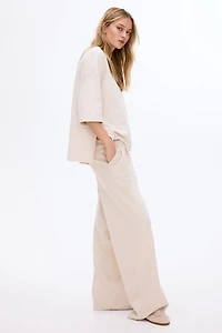 Pantalon de jogging interlock avec jambes larges