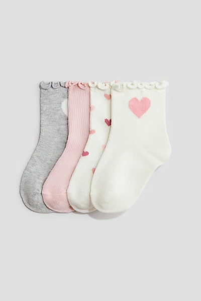 Lot de 4 paires chaussettes à bord surjeté