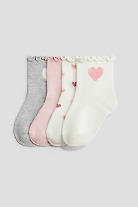 Lot de 4 paires chaussettes à bord surjeté