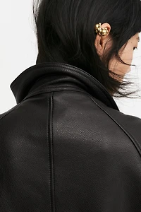 Peplum Leather Jacket