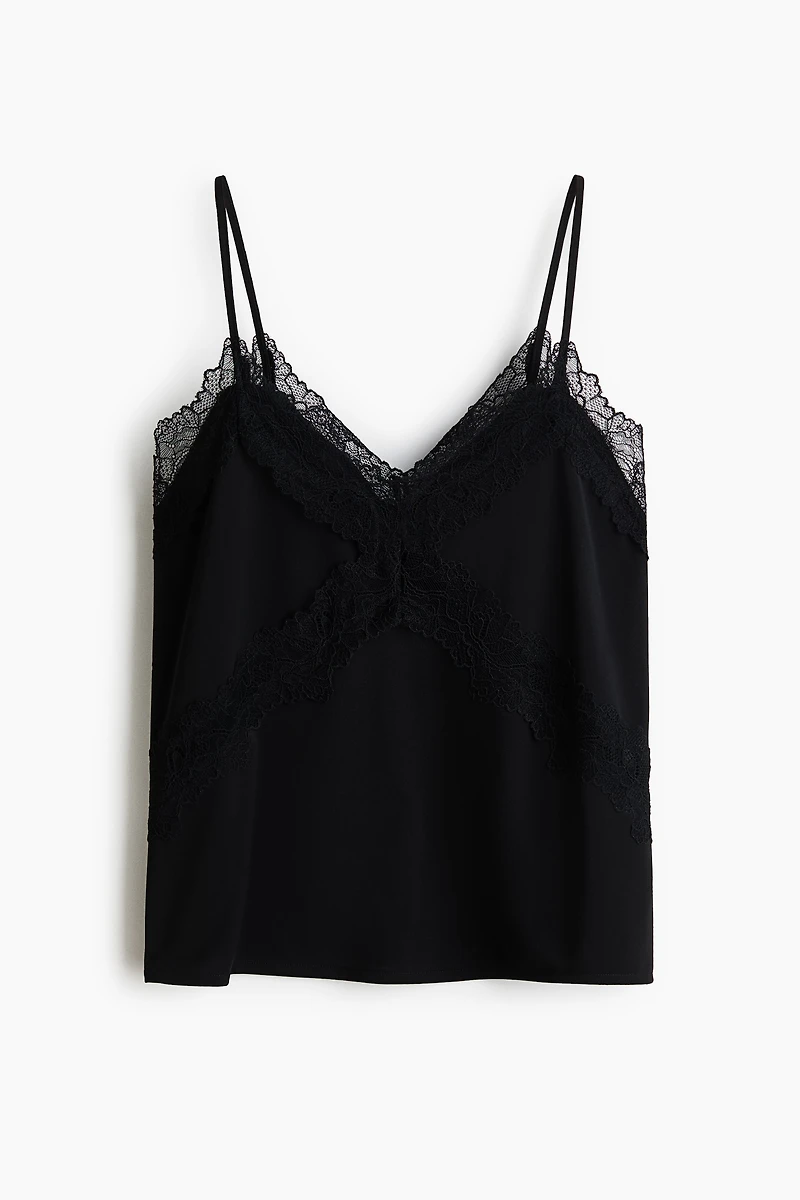 Lace-Trimmed Ponte Camisole Top