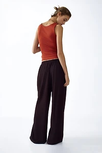 Pantalon large avec taille élastique