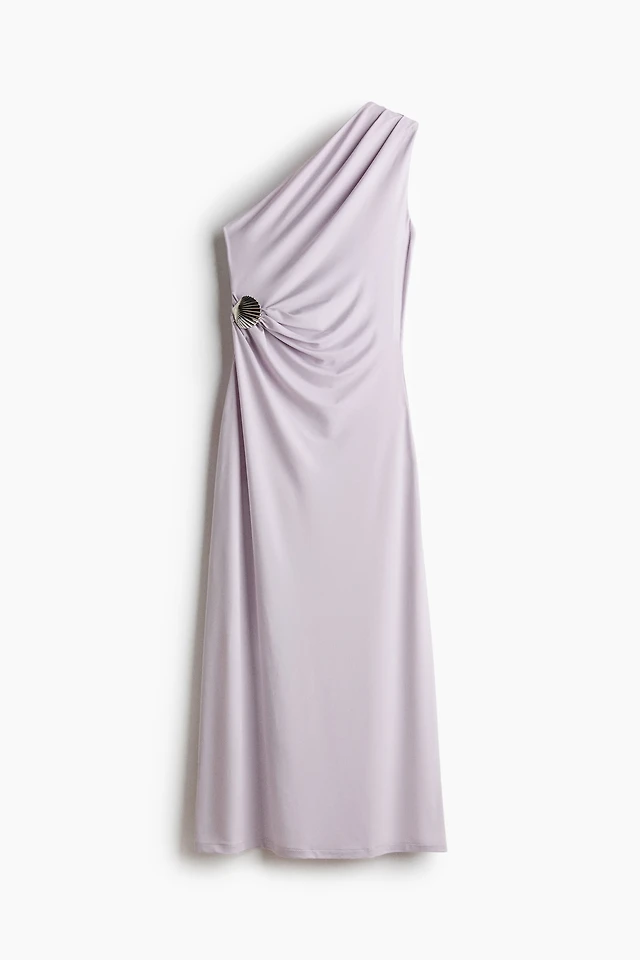 h&m twist detail one shoulder dress H&M Twist-Detail One-Shoulder Dress