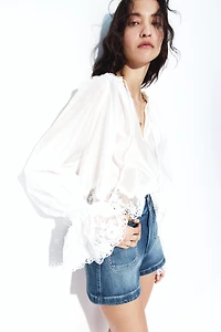 High-Waist Denim Shorts