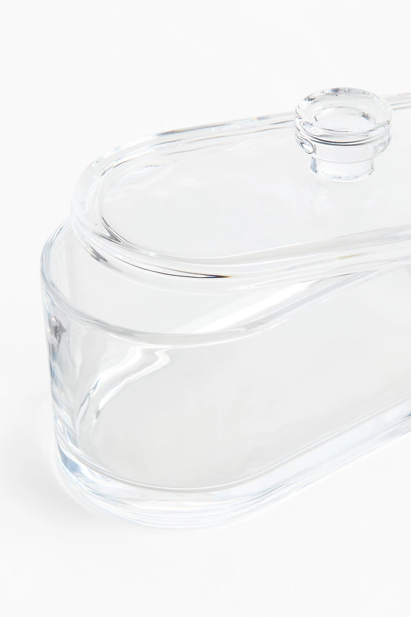 Lidded Oval Glass Jar