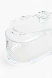 Lidded Oval Glass Jar