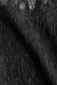 Lace-Look Jersey Thong Bodysuit