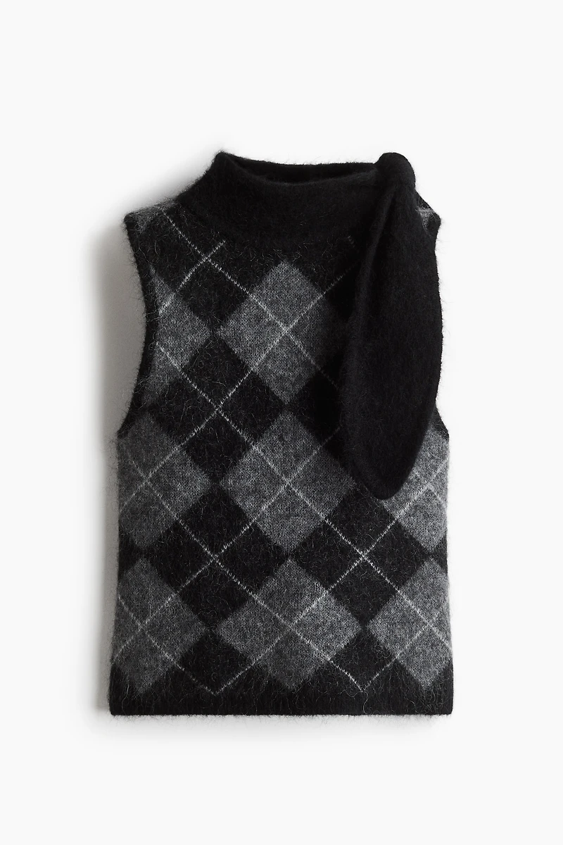 Haut à col écharpe en mohair mélangé