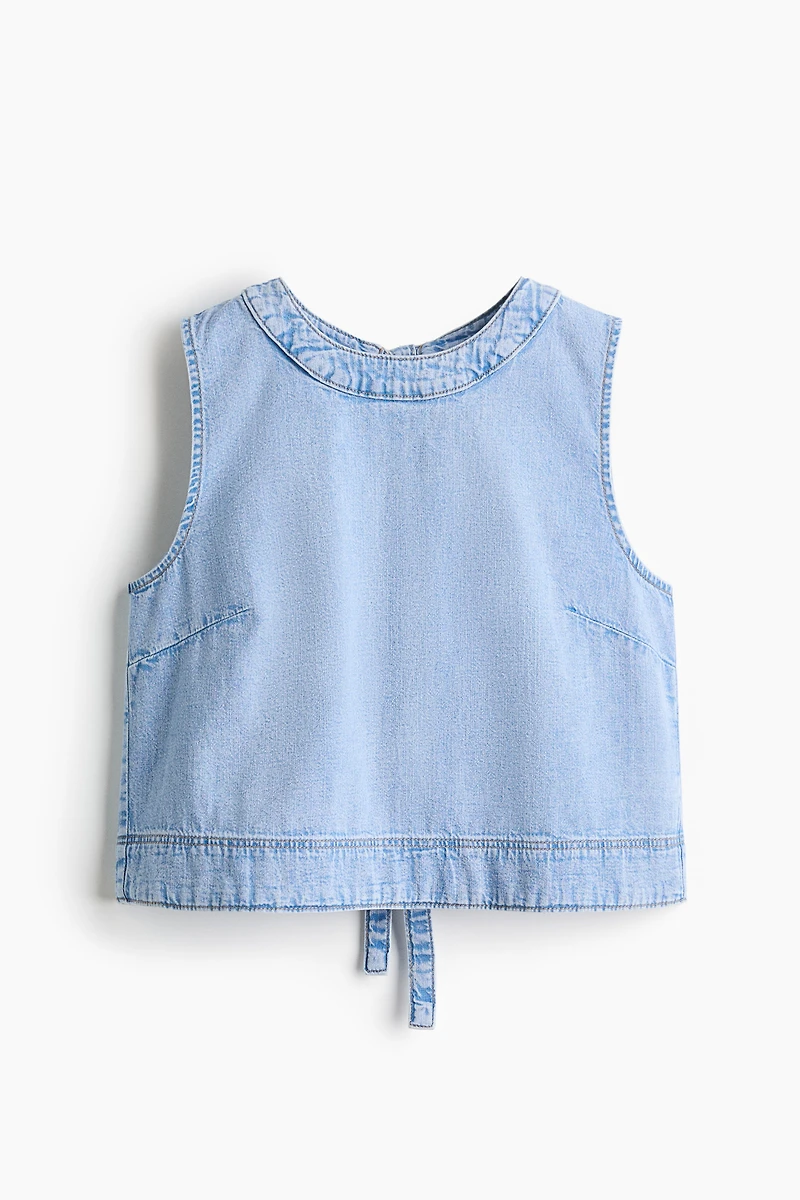 Haut en denim avec dos ouvert