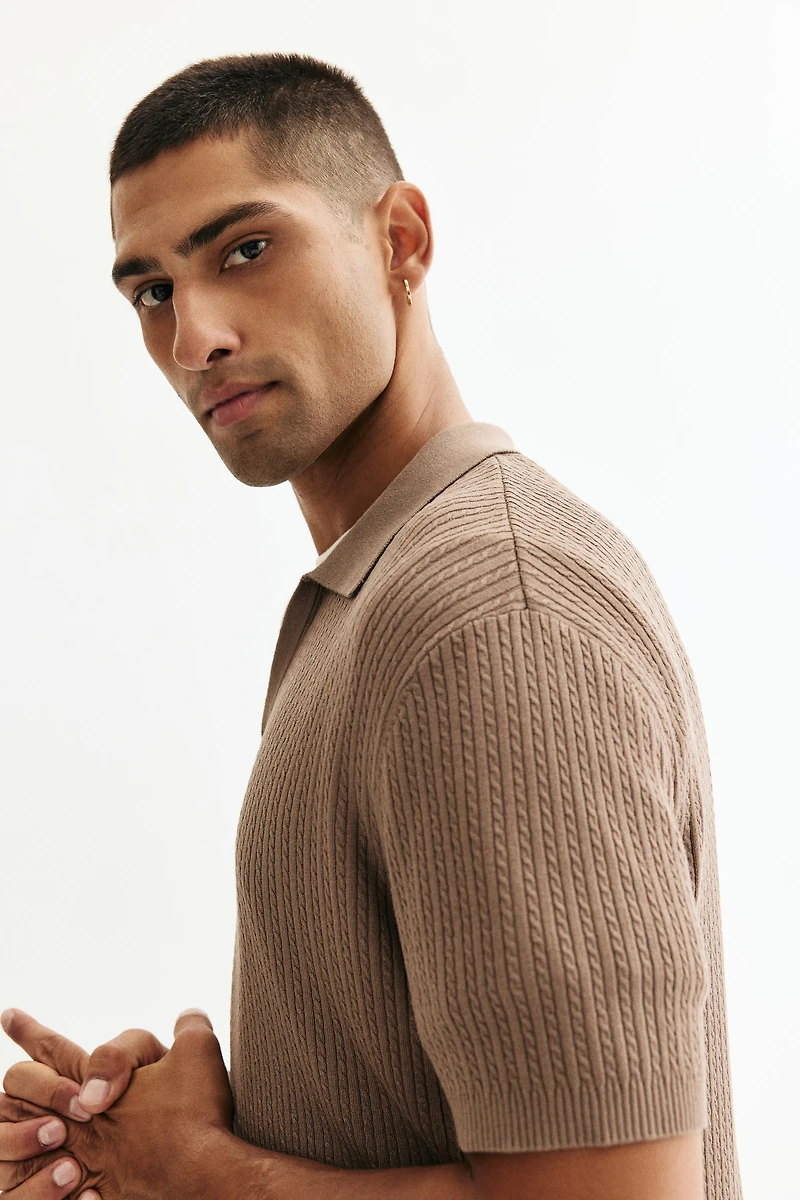 Polo classique en tricot torsadé