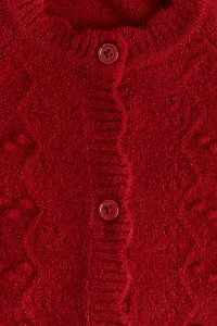 Scalloped-Edge Knit Cardigan