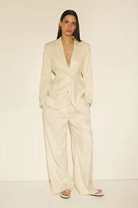 Slim-Fit Linen-Blend Blazer