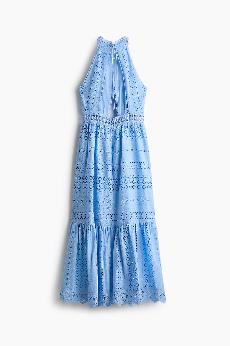 Eyelet-Embroidered Poplin Dress
