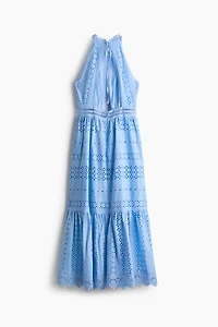 Eyelet-Embroidered Poplin Dress