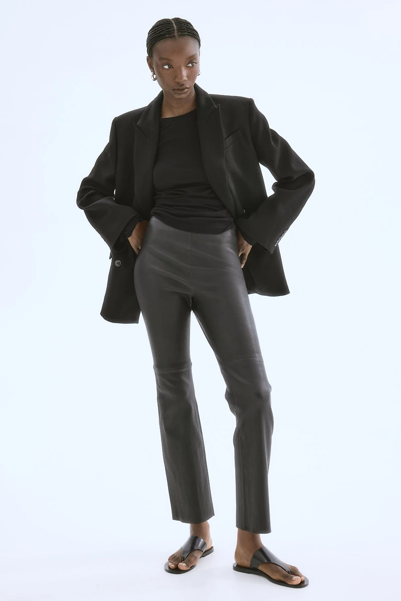 Slim-Fit Leather Pants