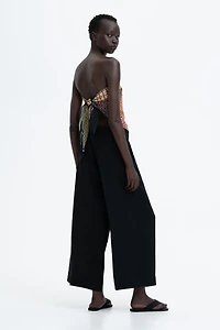 Ankle-Length Linen-Blend Pants