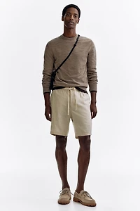 Regular Fit Linen-Blend Shorts
