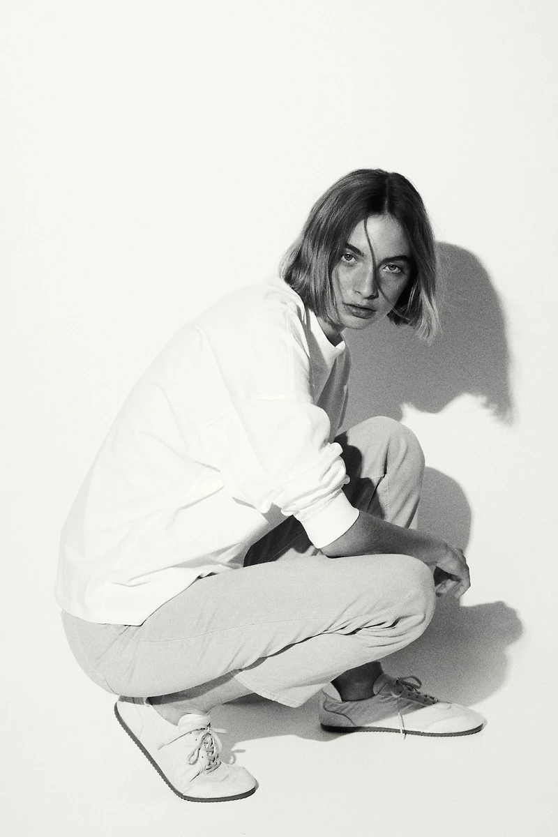 Jean Mom à la cheville près du corps taille haute