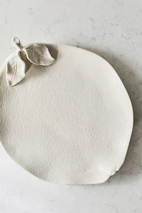 Lemon-shaped Stoneware Serving Plate