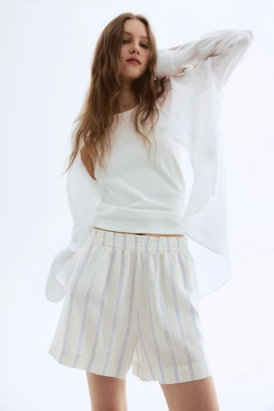 Linen-Blend Shorts