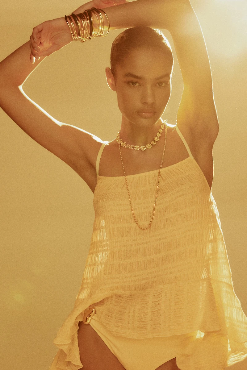 Flounced Smocked Top