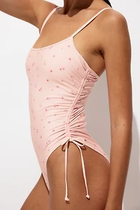 Padded-Cup High-Leg Swimsuit