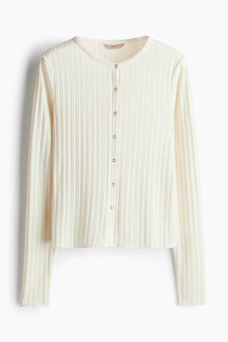 Rib-knit Cardigan