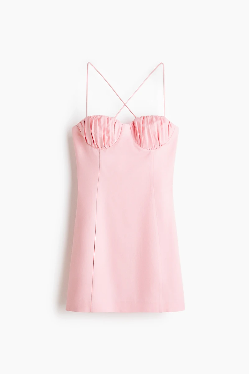 Linen-Blend Strappy Dress