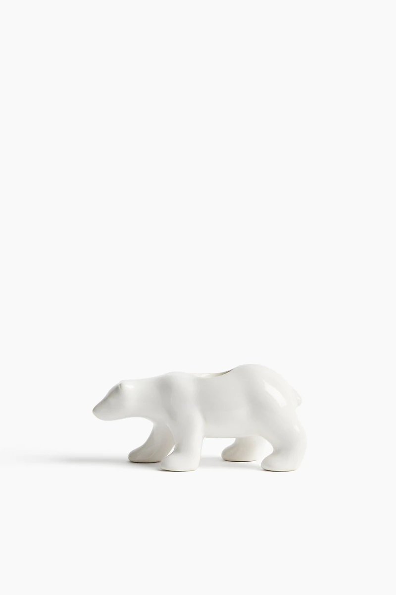 Bougeoir figuratif en grès cérame