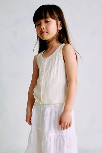 Pointelle jersey vest top